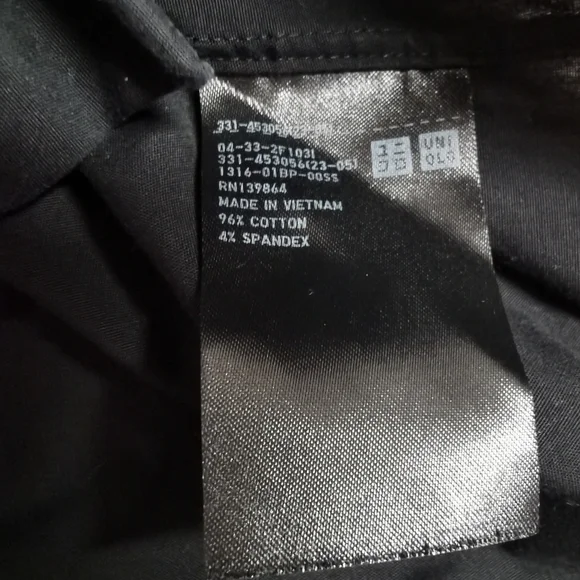 Uniqlo Men's Slim Fit Black Button Up Long Sleeve L RN139864 - Picture 4 of 5